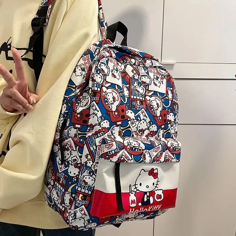 Рюкзак Sanrioed с изображением котенка из аниме Hello Kitty милые школьные ранцы