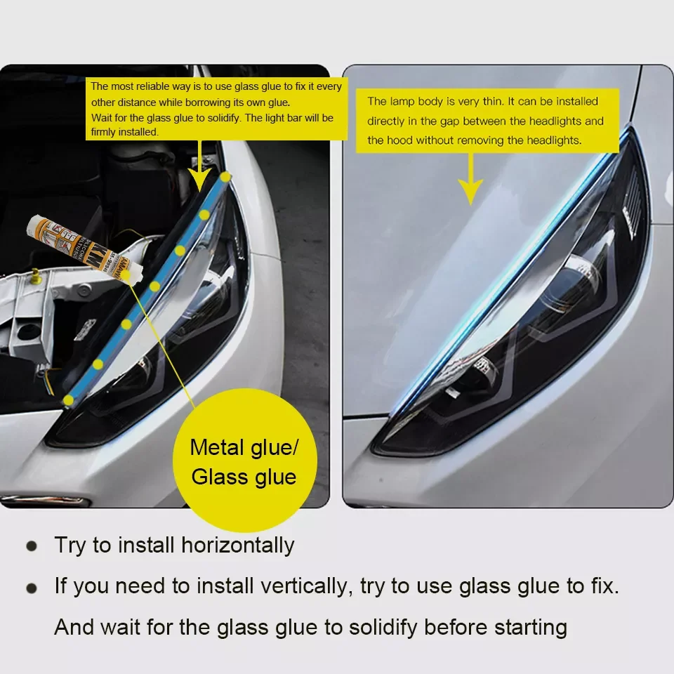 

Start-Scan LED Car DRL Daytime Running Lights Auto Flowing Turn Signal Guide Thin Strip Lamp Styling Auto Accessories
