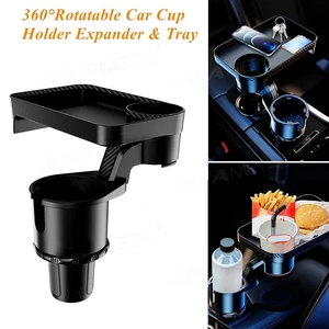 Multifunctional Car Cup Holder With Tray Adjustable Food Auxiliary Table Goblet 3 In 1 Drink Mug Decoration Interior Accessories