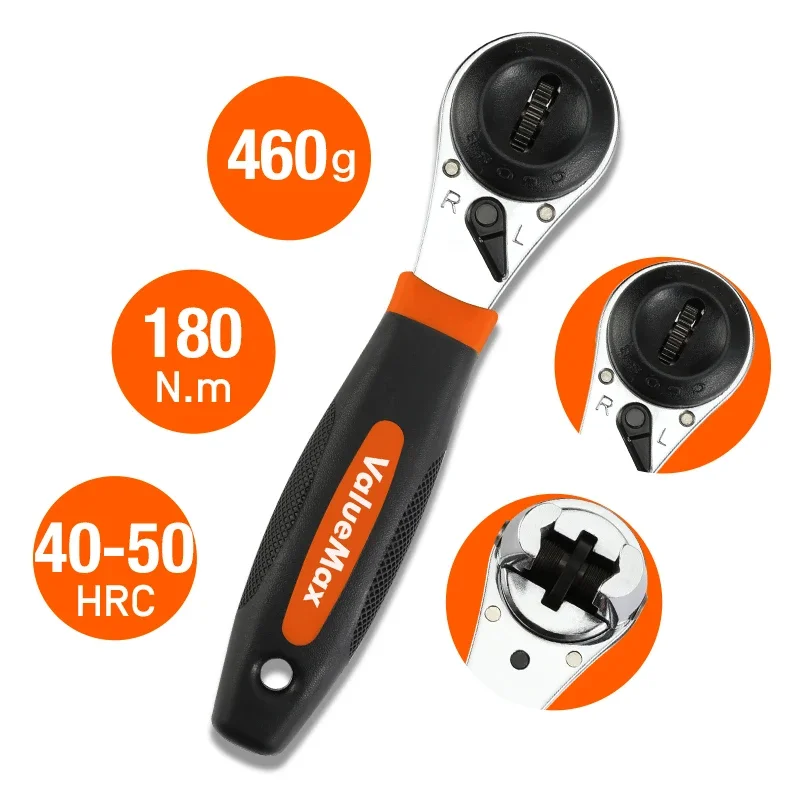 

WORKPRO Регулируемый ключ с трещоткой 6,35-23 мм