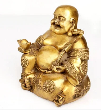 SCY 329 +++ Медные украшения Maitreya Zhaocai такие как большой живот статуи смеющегося Будды