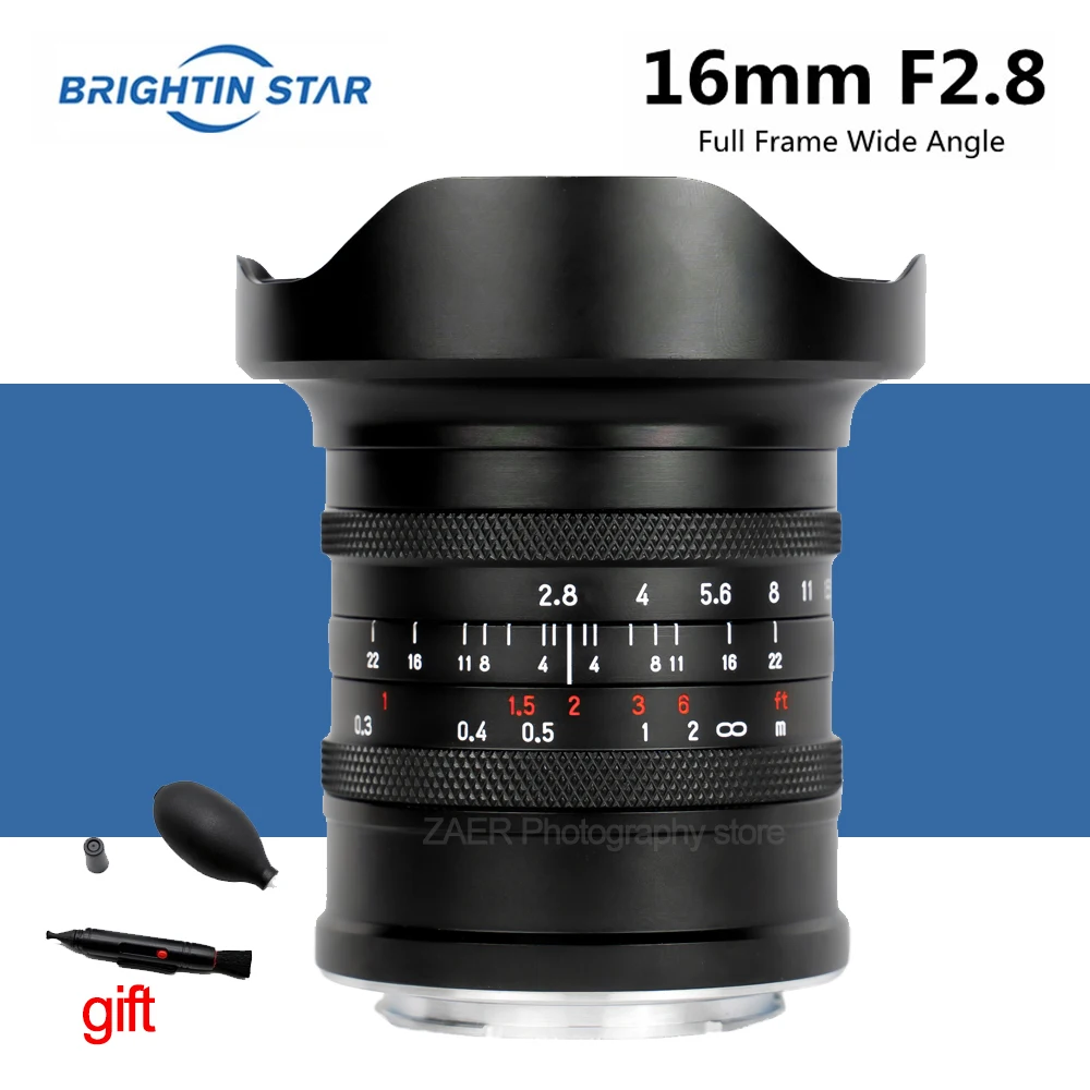 

Brightin Star 16mm F2.8 Camera Lens Full Frame Wide Angle Starry Sky Lens for Canon RF Sony E Nikon Z Leica M Sigma L Mount