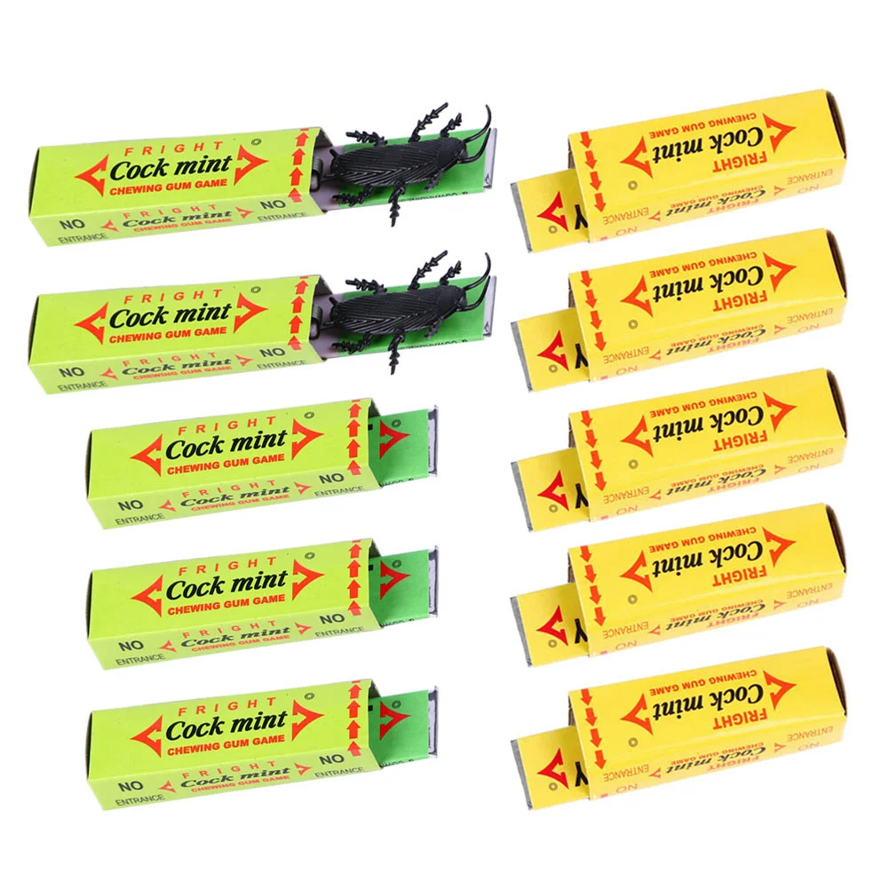 

10pcs Gag Chewing Gum Toys Cockroach Snapping Gum Packs Practical Joke Trick Gift Party Favor Supplies