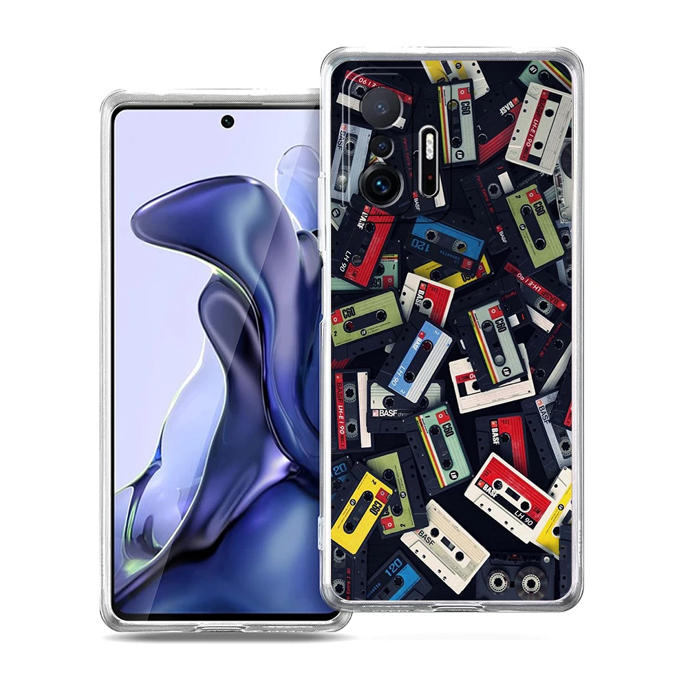 Фото Прозрачный чехол для телефона Xiaomi Mi 14 13 12 11 Ultra 13T 12T 11T Poco X3 NFC F3 F6 Pro 5G Мягкий ТПУ Ретро Радио Графический узор №4