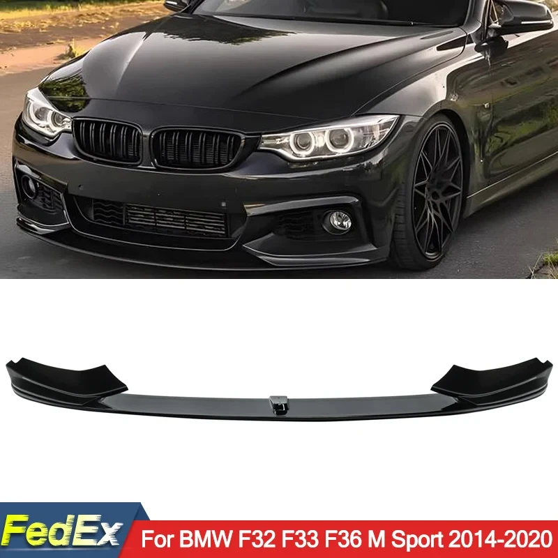 Фото Накладка-спойлер на передний бампер для BMW 4 серии F32 F33 F36 2013-2020, глянцевый черный, аксессуары для тюнинга №2