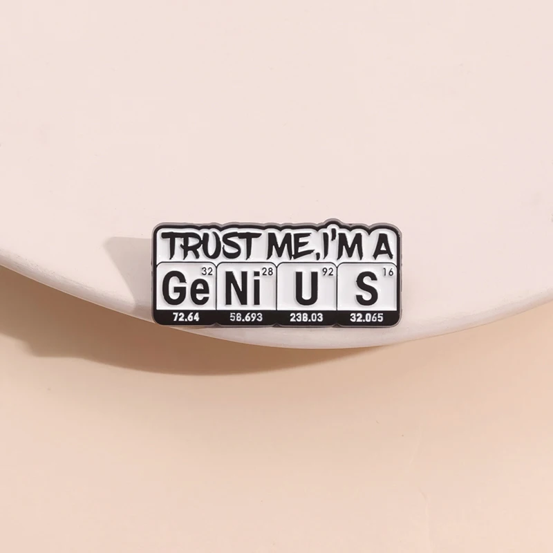 Металлическая брошь креативная эмалированная на лацкан с химическим элементом