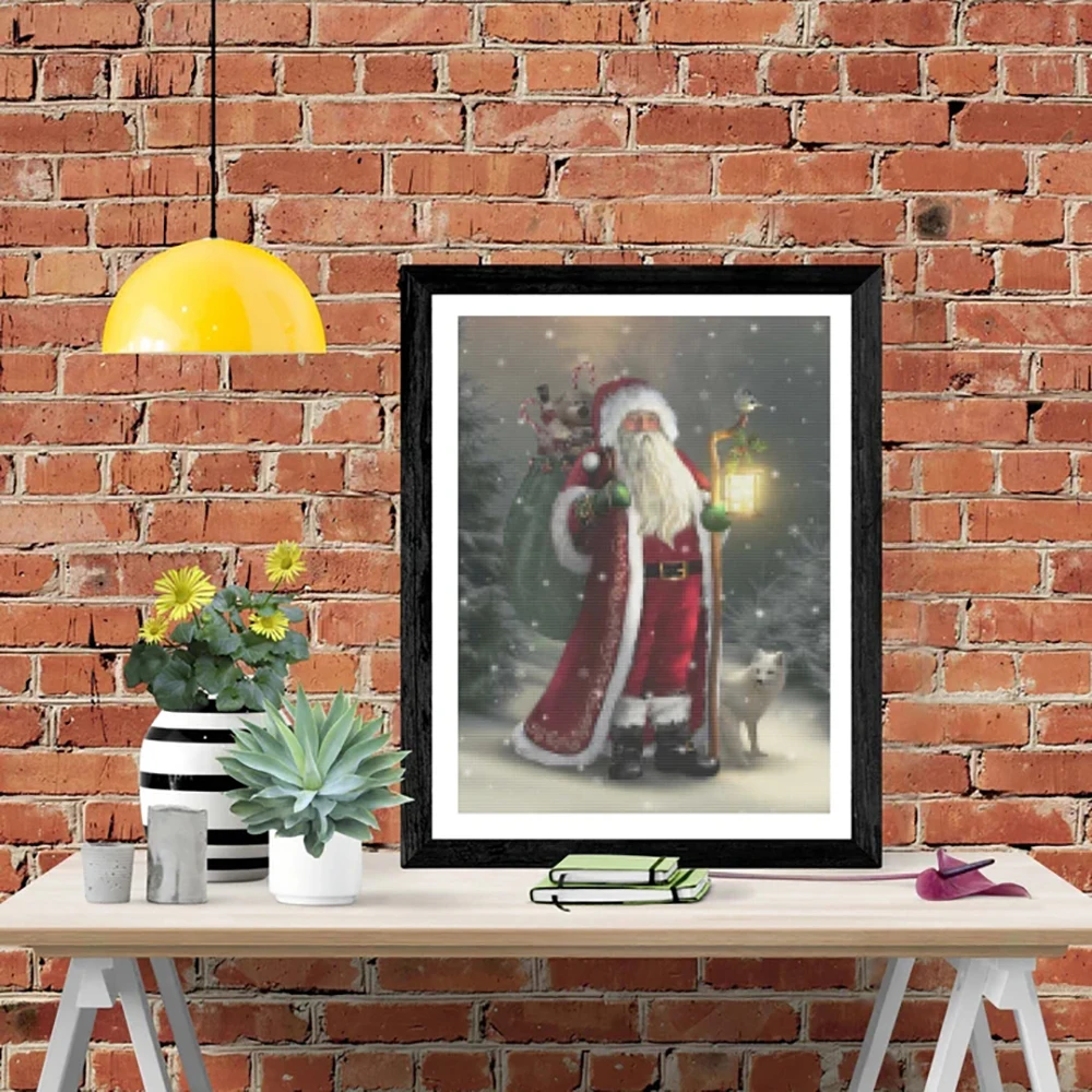 

Santa Claus 5D DIY Diamond Painting Landscape Cross Diamond Embroidery Painting Full Round Diamond Mosaic Home Decor Gift (2)