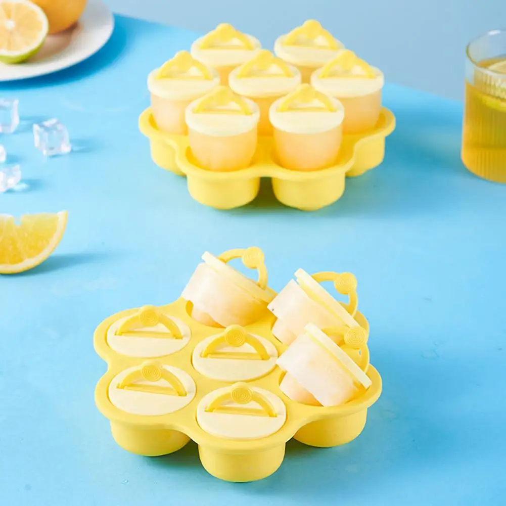 

Convenient Ice Cube Tray Simple Operation Ice Making Mold BPA-free Integrated Molding Ice Cream Tray with Handle Ring DIY