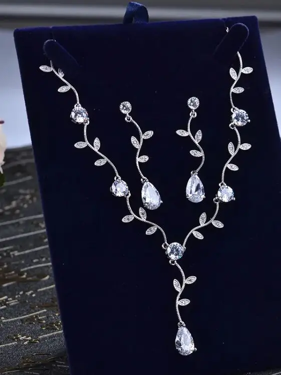 

High Quality Gold Plated Jewelry Set Wedding Jewelry Sets Diamond Luxury Necklace Sets For Women
