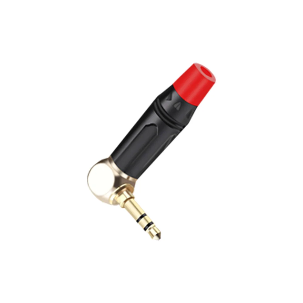 1PCS L Shape 90 Degree 3.5mm 3 Poles Stereo Male Plug Right Angle Zinc alloy Tube Soldering Headphone Jack Connector - купить по