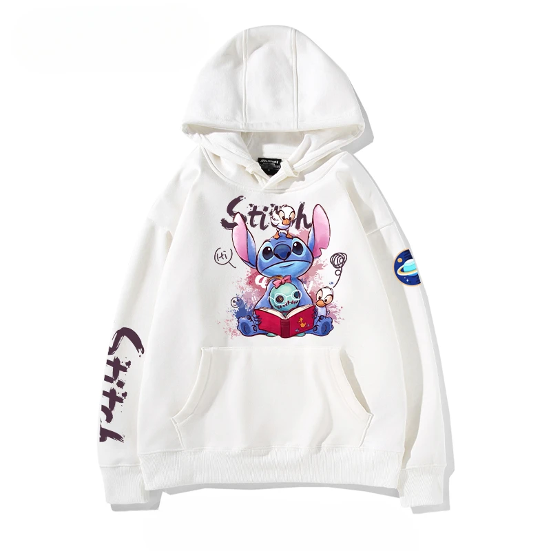 Толстовка с капюшоном Stitch Disney свободная повседневная рубашка длинными рукавами