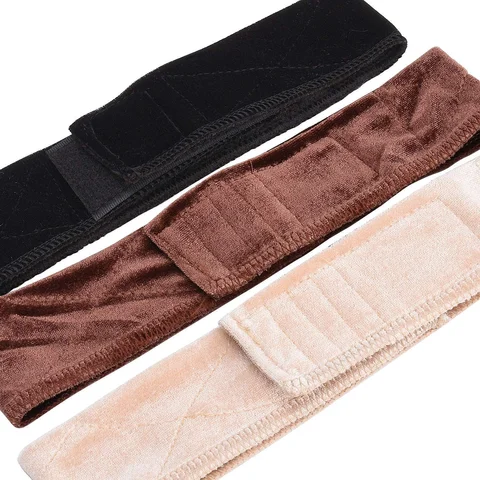 Бархатная повязка для парика, нескользящая повязка на голову для парика, регулируемая повязка для волос для кружева спереди, коричневый, бежевый, черный