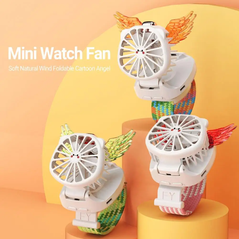 

Electric Watch Fan High-quality with Colorful Light Multi-purpose for Summer Wristwatch Fan Mini Watch Fan
