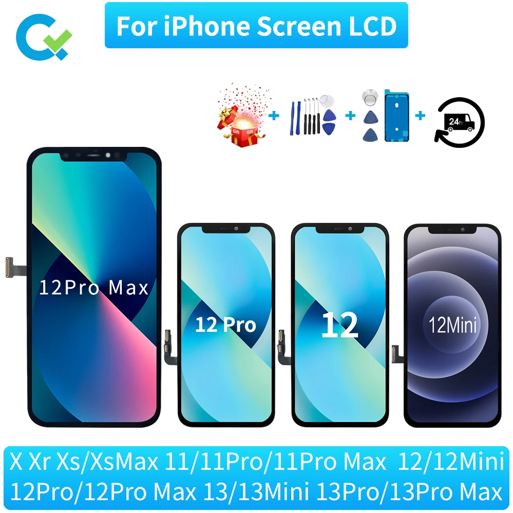 Купи Новинка 100%, OLED ЖК-дисплей для iPhone 12 Pro Max, дисплей, оптовая цена от производителя, дисплей для iPhone 12 Mini Screen Test Good Touch за 2,694 рублей в магазине AliExpress