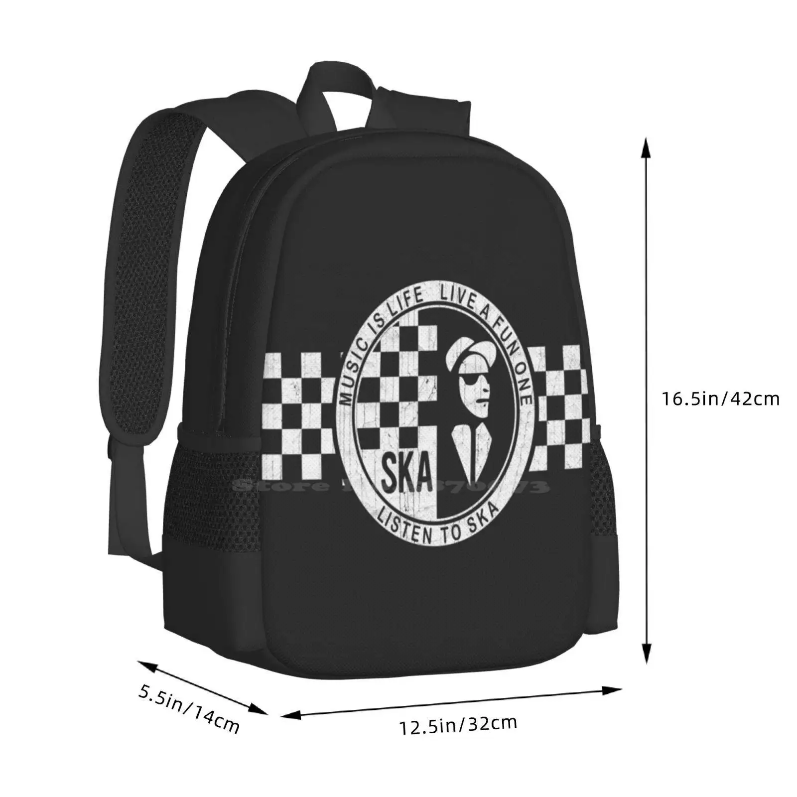 Рюкзак для студентов-подростков Ska Is Life дизайнерские сумки с узором 2 тона