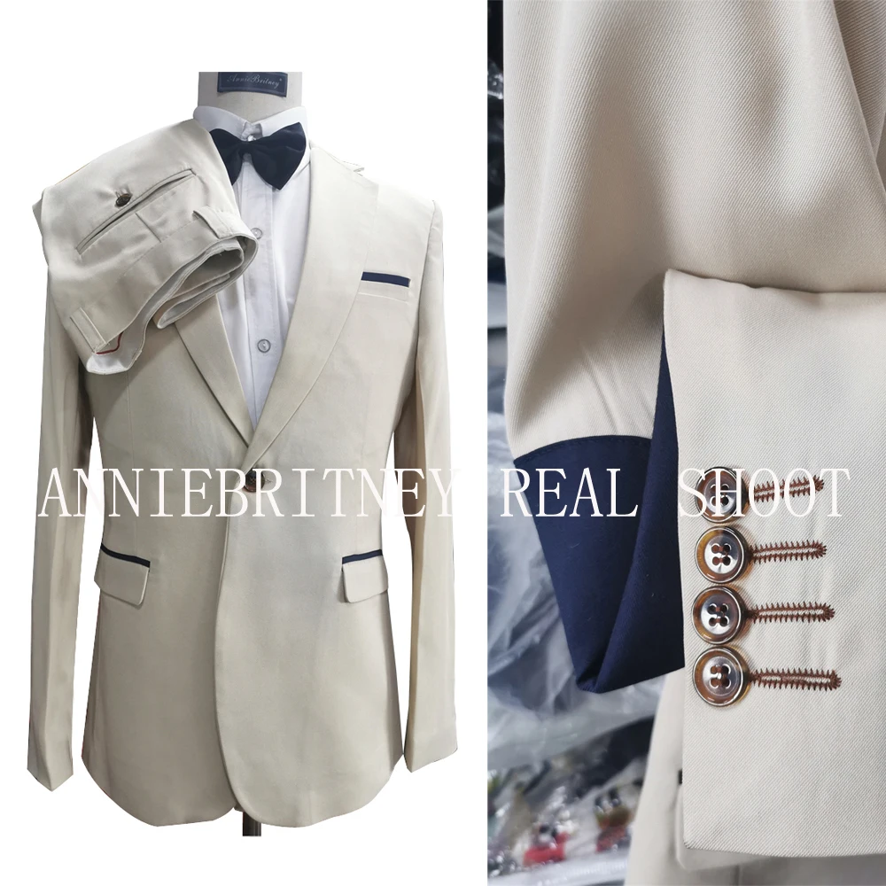 Летний темно-фиолетовый льняной костюм пляжный Свадебный для жениха 2 пижамы