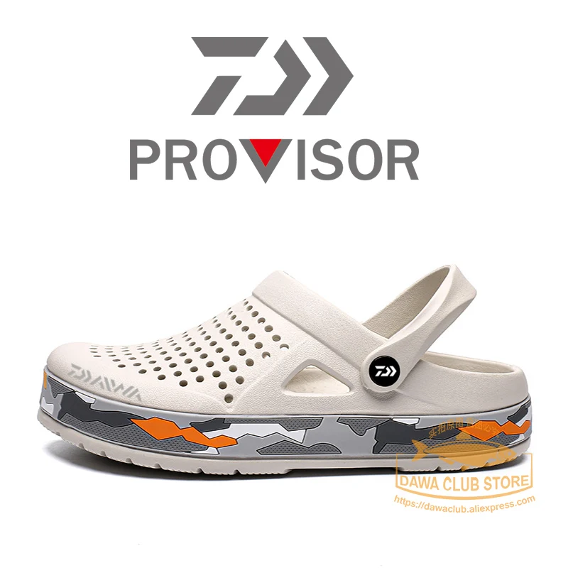 

2022 DAWA Fishing Shoes Beach Sandals Camouflage Outdoor Shoes Light Weight Breathable Slipper Daiwa Men Summer Soft Water Shoes