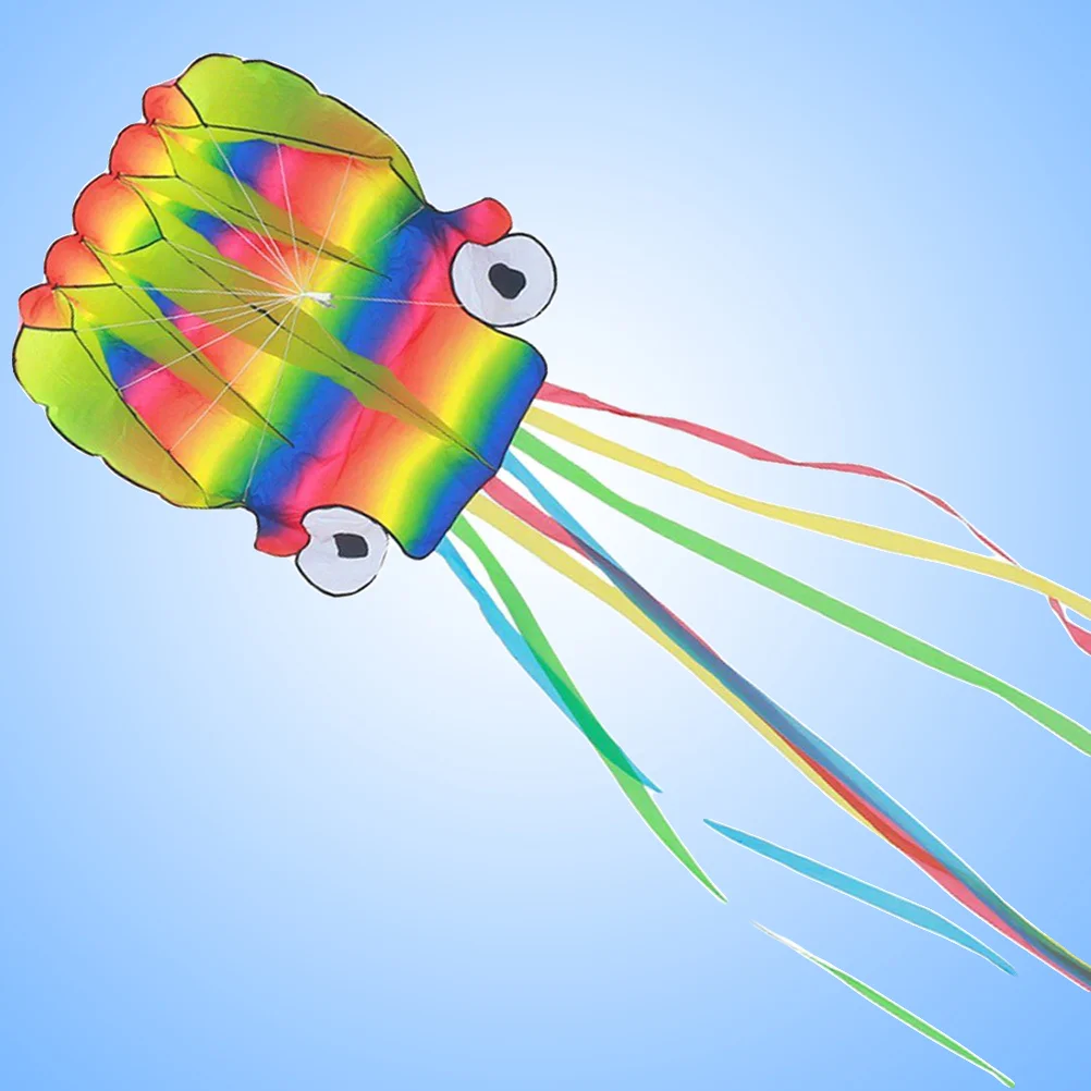 

5m Octopus Portable Kite for Kids and Children Outdoor Games Activities with 100m String Boards (Rainbow)