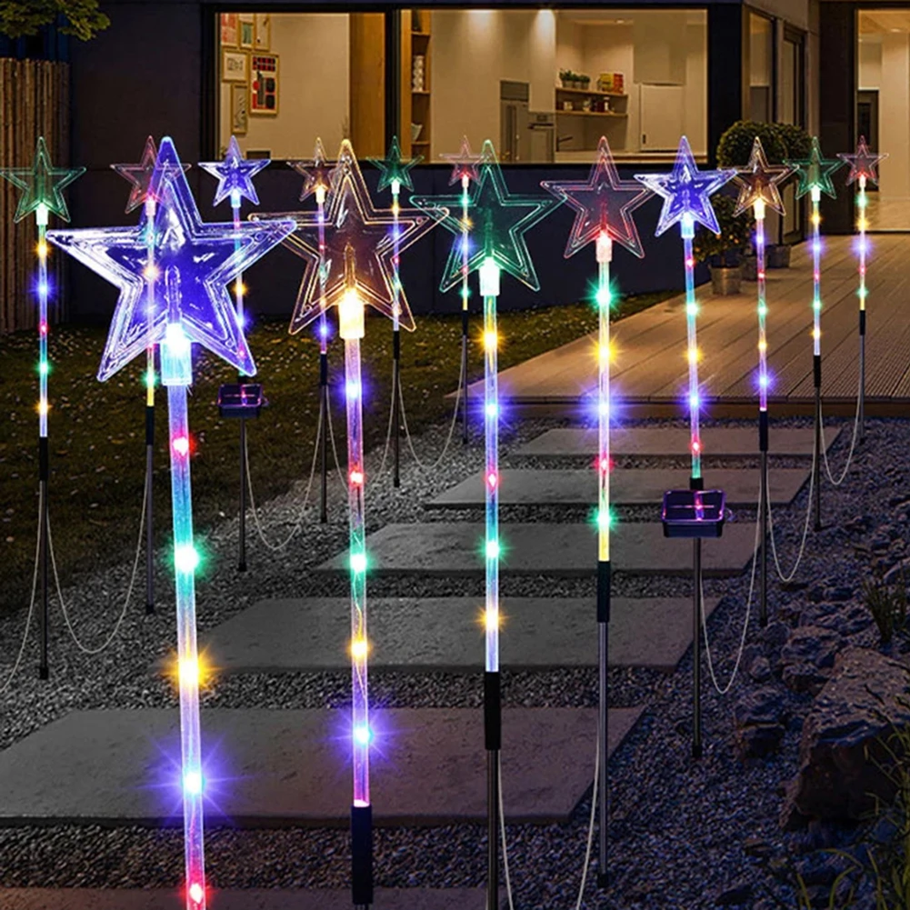

Solar Powered Xmas Tree Lights LED Light Snowflake Stake Light Last Up 8H IP65 Waterproof for Christmas Patio Pathway Courtyard