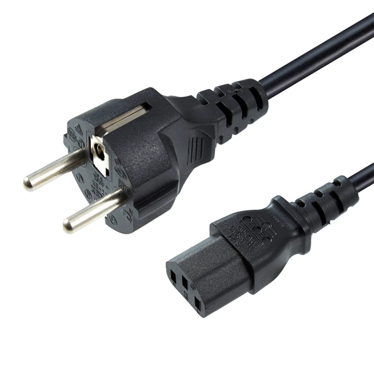 

10A High Quality European Standards 3*1.5mm IEC 320 C13 Black Plug Power Cable