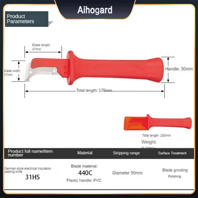 

High Hardness Cable Knife Ergonomic Design Overall Heat Treatment Sharp Blades Stripping Tool Good Toughness Wire Stripper Knife