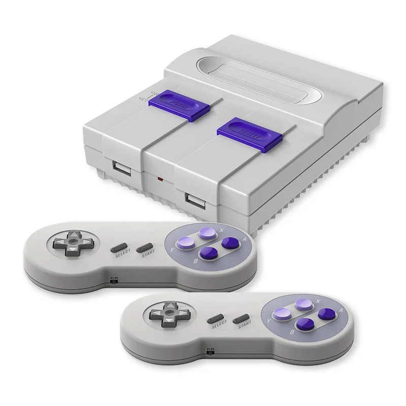 SNES SFC 16-bit super any classic games wireless retro home gaming console Red and White NES