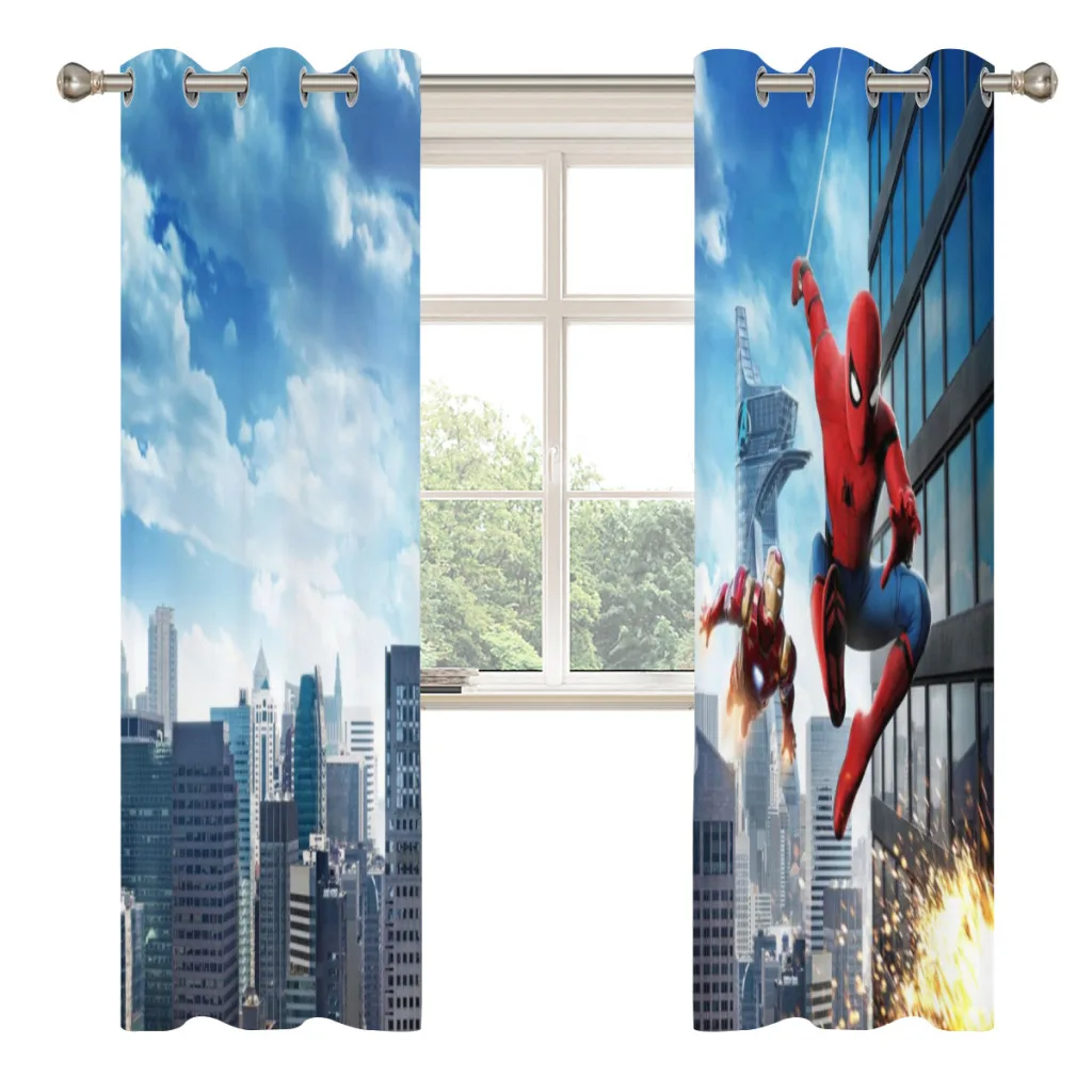 Затемняющие шторы Человек-паук для гостиной спальни