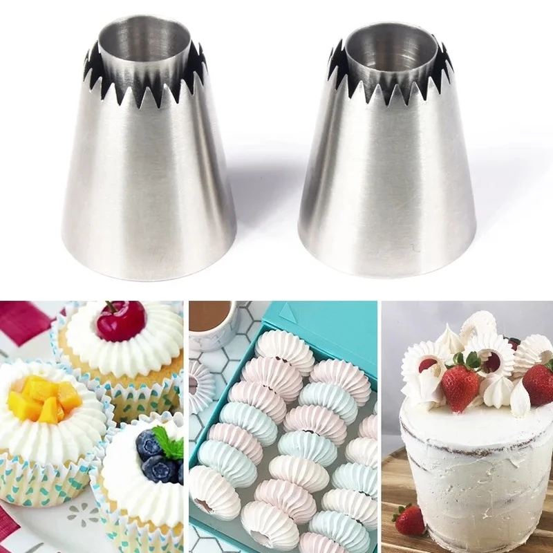 

Stainlessl Steel Sultan Tube Icing Piping Nozzles Cookie Biscuit Russian Ice Cream Pastry Tips Cake Mold Cake Decorating Tools
