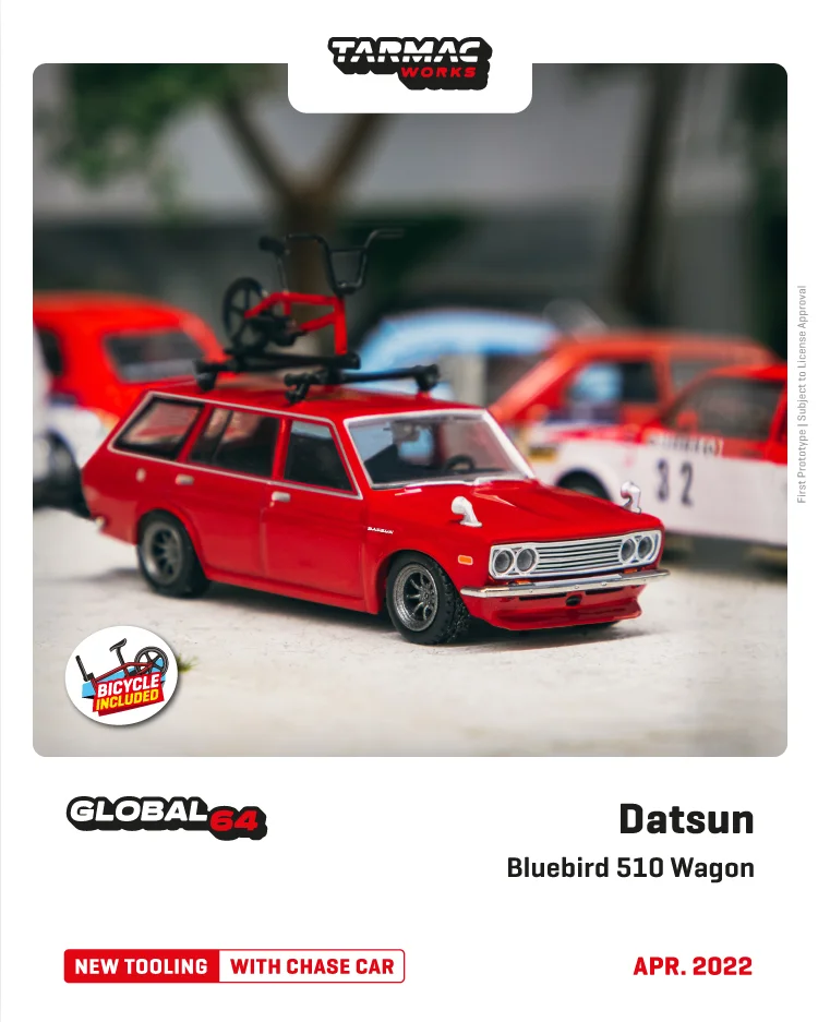 

Tarmac работает TW 1:64 510 красный + модель автомобиля из сплава для велосипеда