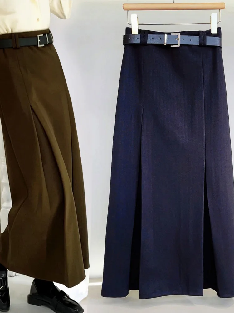 

Женская трапециевидная ретро-юбка, элегантная Базовая клетчатая офисная юбка-трапеция с высокой талией в Корейском стиле Харадзюку, новинка 2022