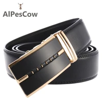 business 100 alps cowhide ratchet belt for men genuine leather waist strap designer casual luxury waistband high quality male
