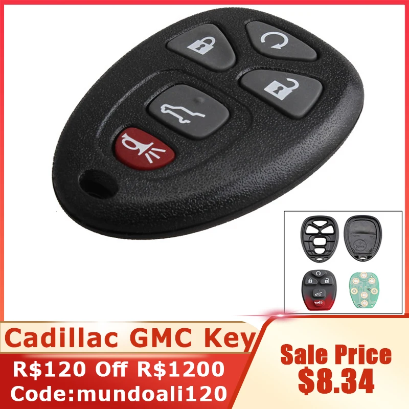 

315Mhz 5 Buttons Remote Start Keyless Entry Key Fob OUC60270 15913415 for Buick Cadillac Chevrolet GMC Acadia Sierra Yukon