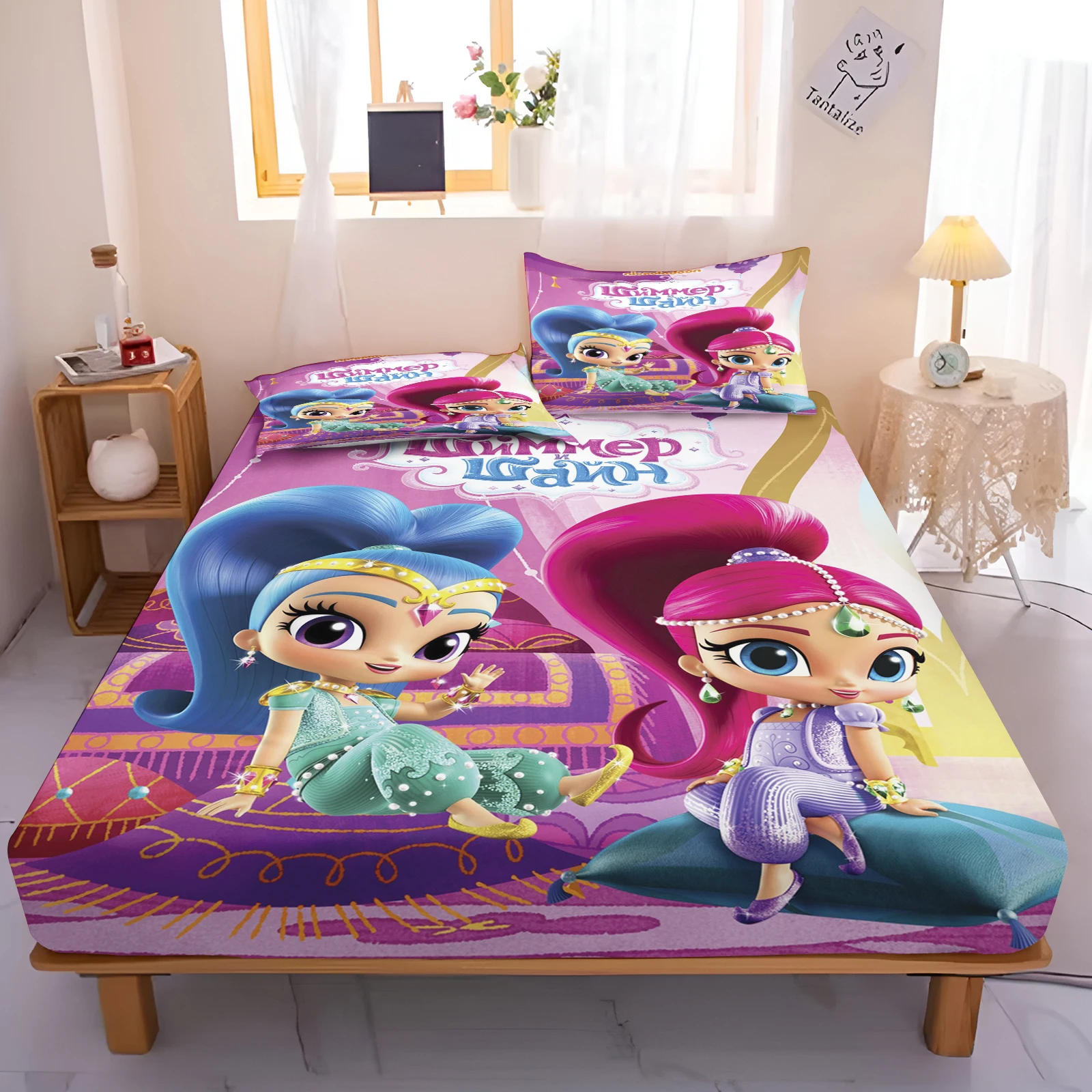 Мерцающий и блестящий мультяшный чехол для постельного белья подростков милые