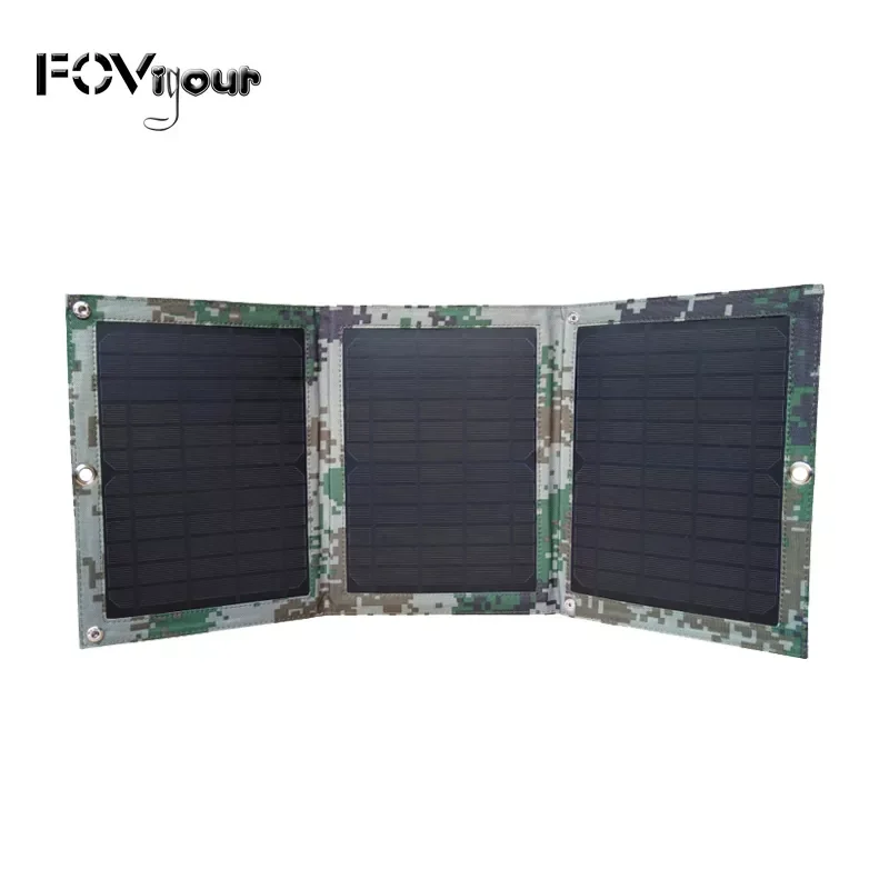 

2023NEW Fovigour Solar Charger 19W Solar Panel with Dual USB Port Waterproof Foldable Camping Travel Charger