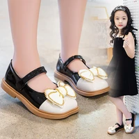 girls loafers shoes 2022 fashion elegant kids children butterfly knot rhinestones pu leather patchwork flat princess shoe baby
