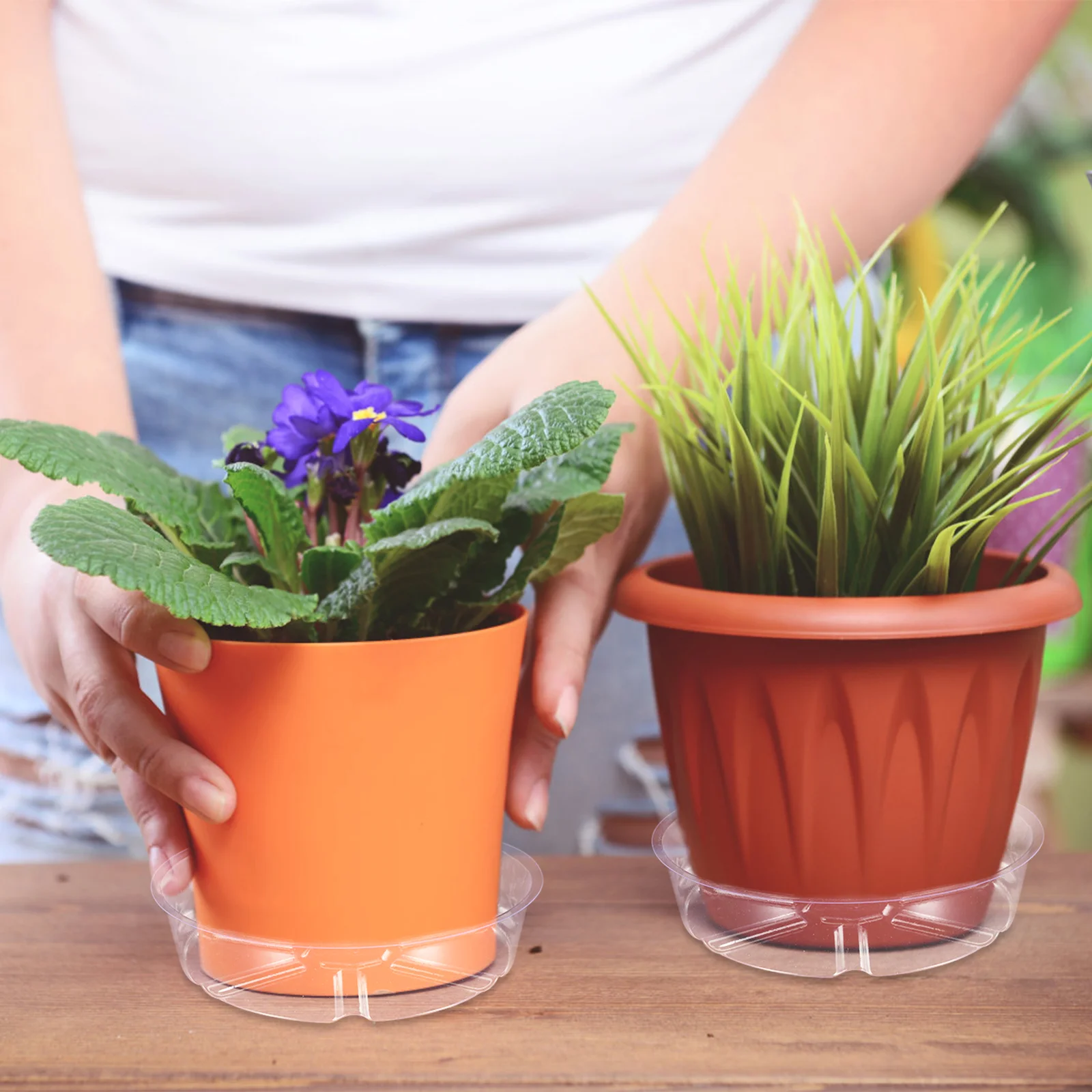 10 шт. блюдце для цветочного горшка 6-дюймовый прозрачный пластиковый поднос