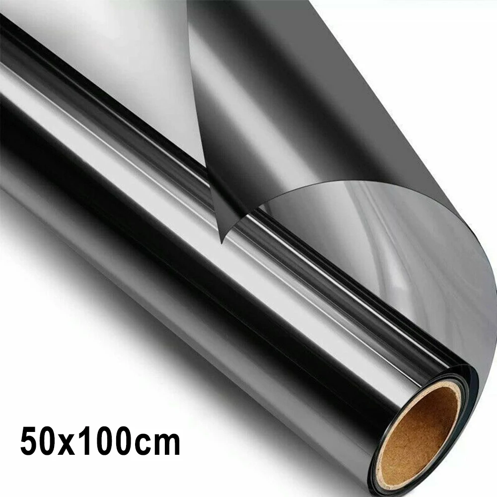 

Reflective Insulated Mirror Film Static Cling Sun Protection Thick 50/60CM Black Friction Resisting Heat Insulation