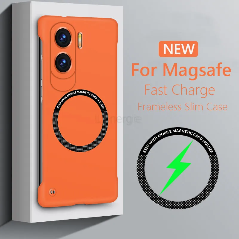 Безрамочный Магнитный чехол для Magsafe Slim чехол для Honor 90 Lite Pro Honor90 Lite Pro, жесткая задняя крышка с беспроводной зарядкой