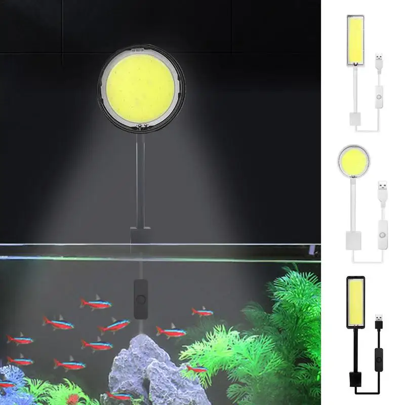 360 градусов освещение для аквариума 64 Вт Водонепроницаемый полный спектр зажимы для аквариума на лампе USB Feshwater Lights для аквариума аксессуары для аквариума