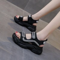 summer breathable fashion low top round toe viscose shoes adult black womens shoes casual sandals
