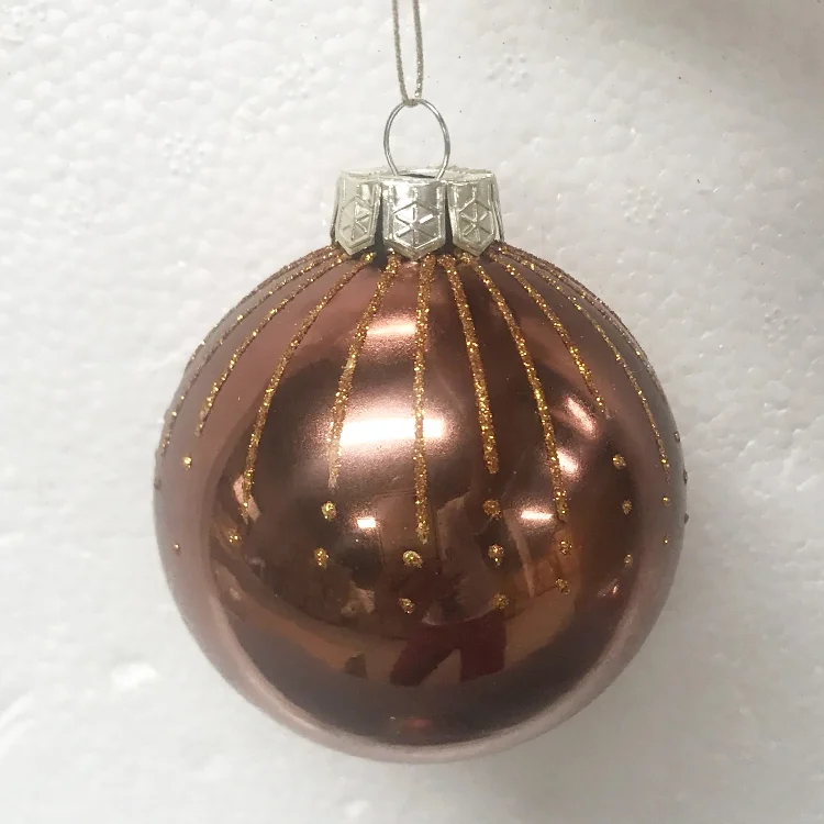 Новый 8 см кофейный фейерверк стеклянный шар Рождественский креативный кулон