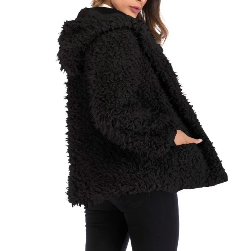 Fashion Teddy Jackets Autumn Winter Warm Fur Coat Women Solid Color Fluffy Long Sleeve Coat Casual Loose Fur Jacket Outfits 2022