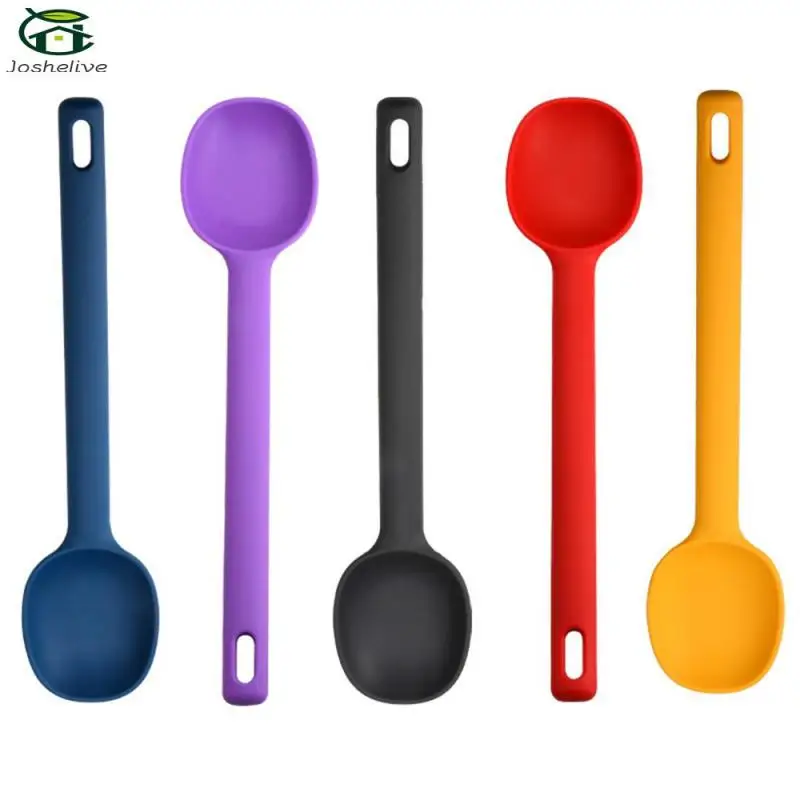

Cooking Spoon Convenient Storage Does Not Hurt The Pot Mixing Spoon Silicone + Inner Core Material Yellow Silicone Spoon Blue