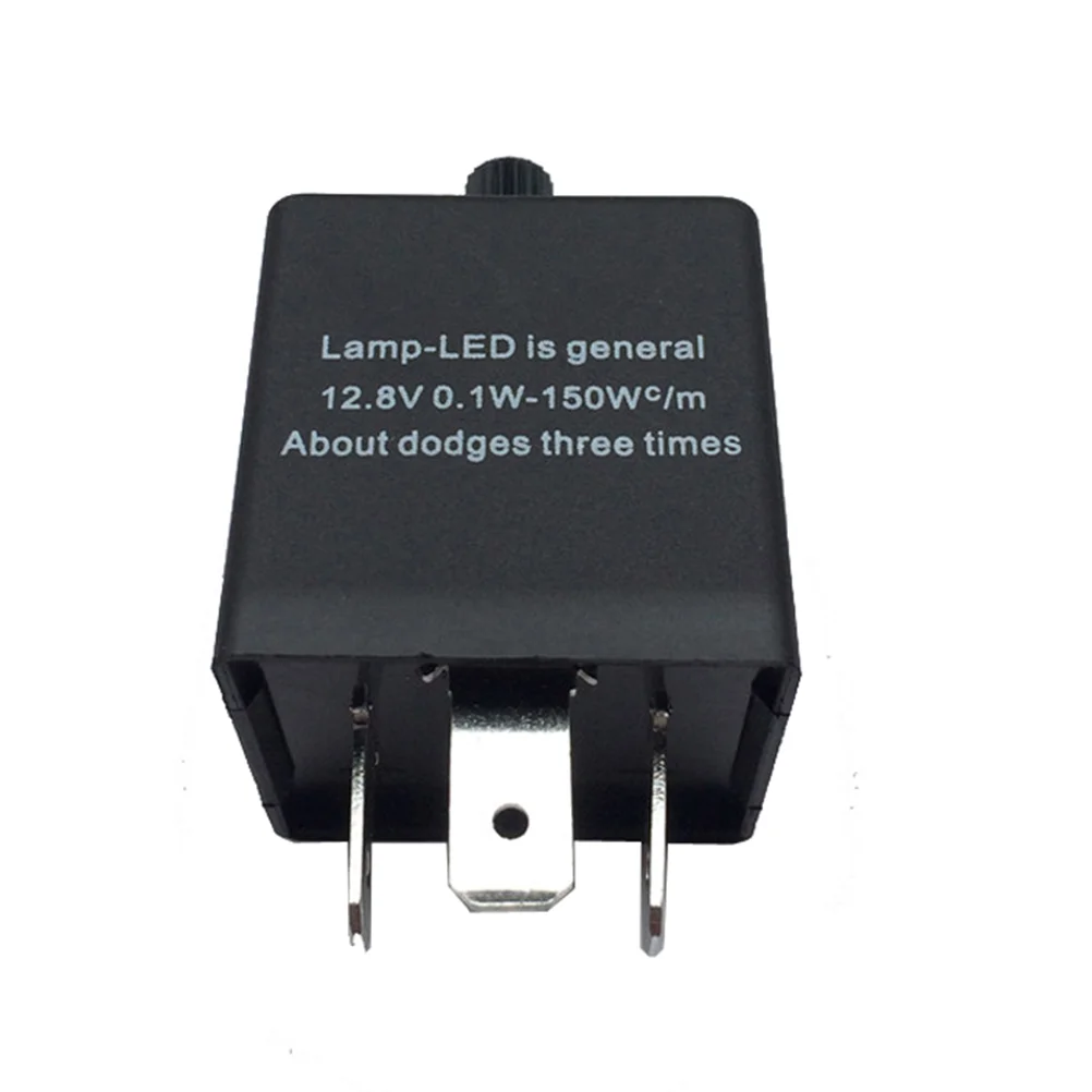 

CF13 JL-02 Adjustable Frequency Car Vehicle LED Light Lamp 3 Pin Flasher Relay (Black)