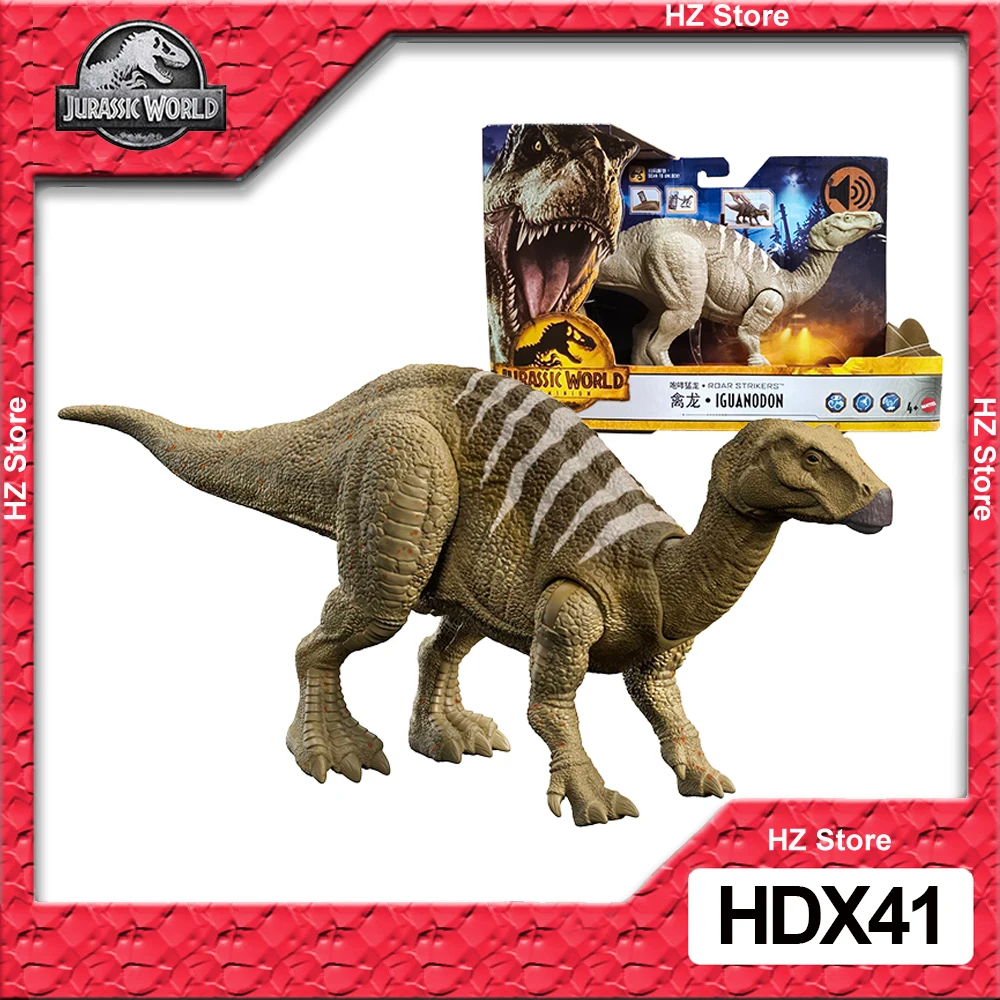 Jurassic World Dominion Roar Strikers Iguanadon Dinosaur Action Figure with Attack Motion and Sound Toy for Birthday Gift HDX41