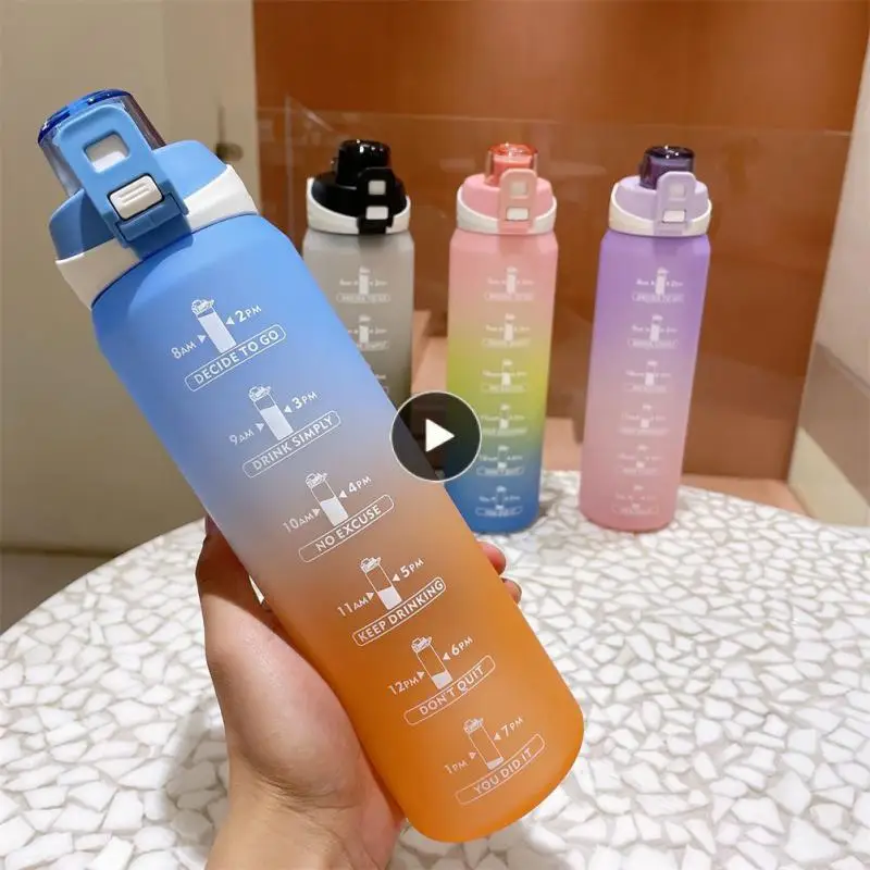 

Для спорта на открытом воздухе, фитнеса, Спортивная бутылка для воды с маркером времени, многоразовые пластиковые чашки, маленькая бутылка ...