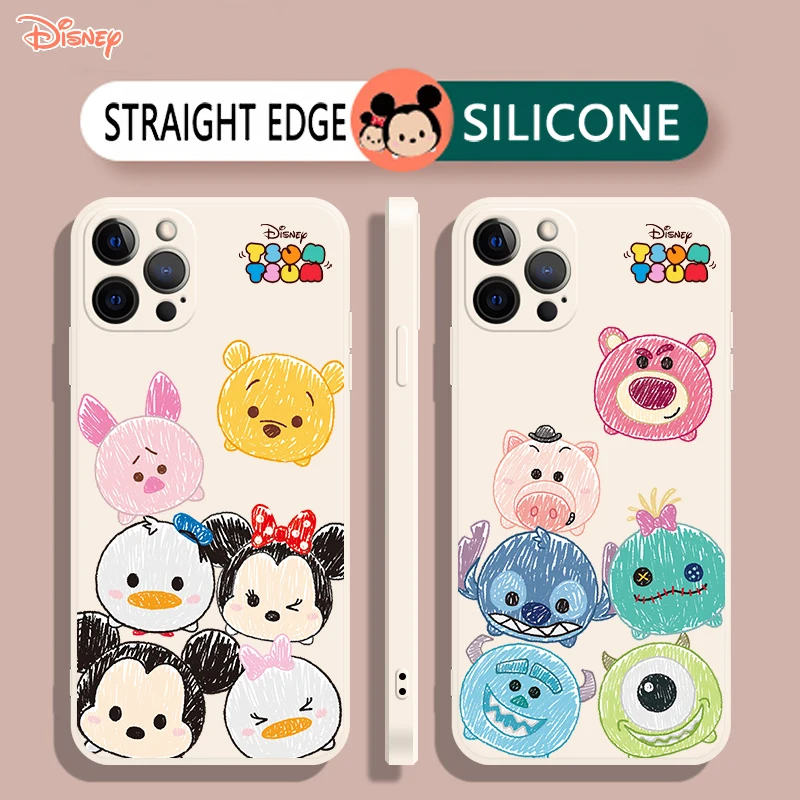 

Cute Mickey Mouse Lotso Bear Phone Csae For Funda iPhone 11 12 13 Pro Max 12 13 Mini X XS XR MAX 6 6s 7 8 Plus Silicone Celular