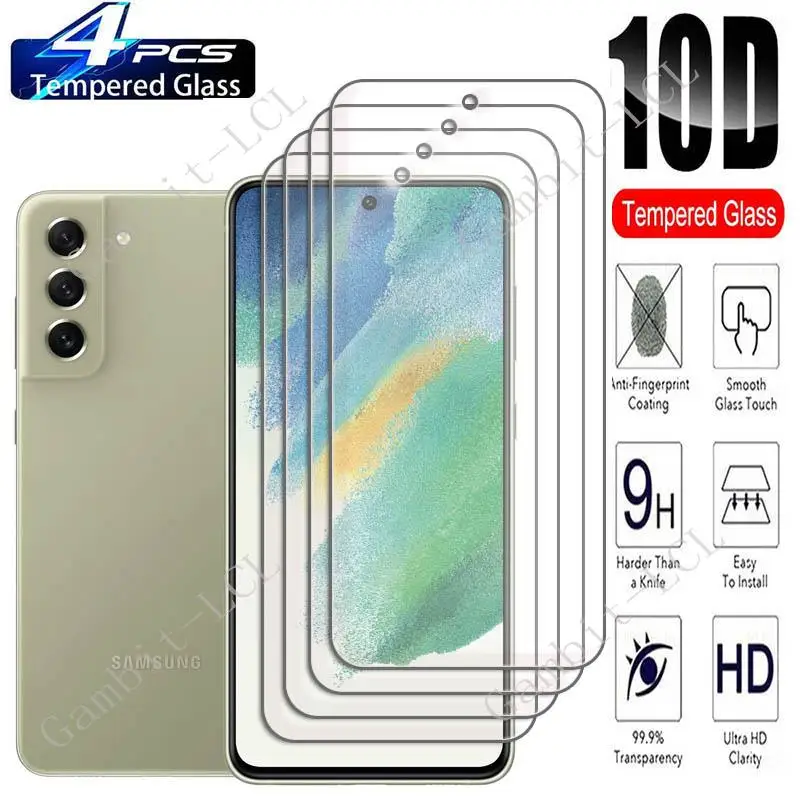 Защитное закаленное стекло для Samsung Galaxy S21 FE 6,4 дюйма, 4 шт.