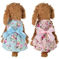 new dog clothes lace skirt pet clothing pet supplies for teddy cat clothes floral chihuahua small dogs dress fashion bow summer