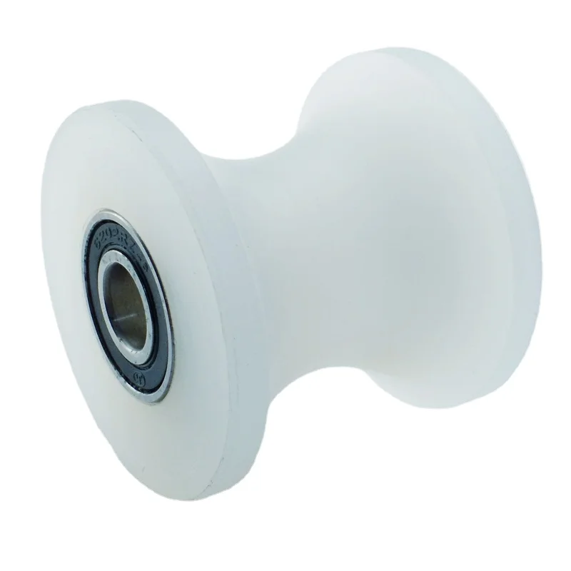 1pc 60 round tube 304 pulley bearing roller nylon U track wheel polypropylene PP material fixed pulley cable line hanging wheel